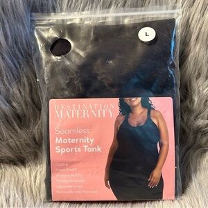 Destination Maternity Seamless Maternity Sports Tank‎ Top Women Size Large Black